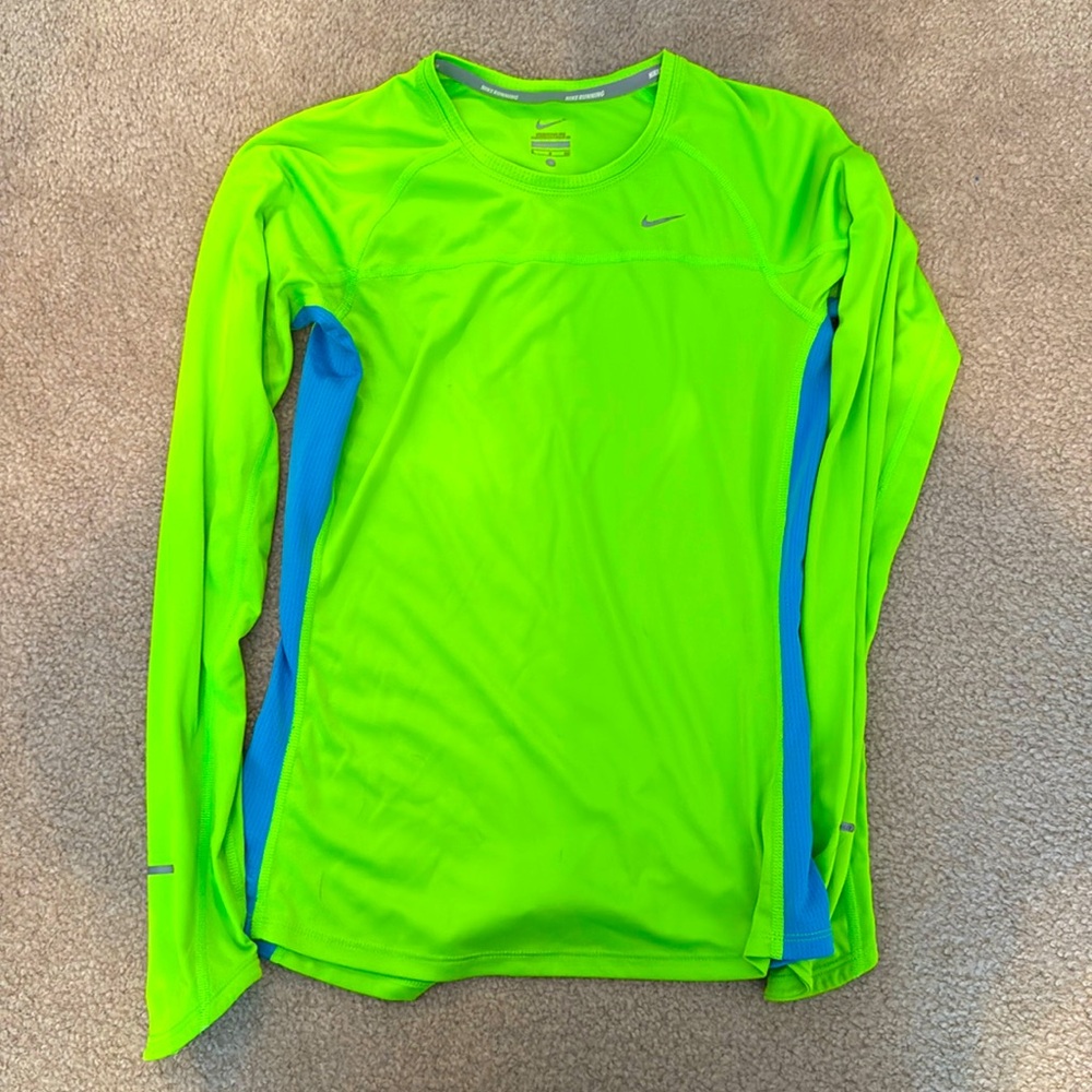 Nike dri-fit long sleeve running top hi-vis